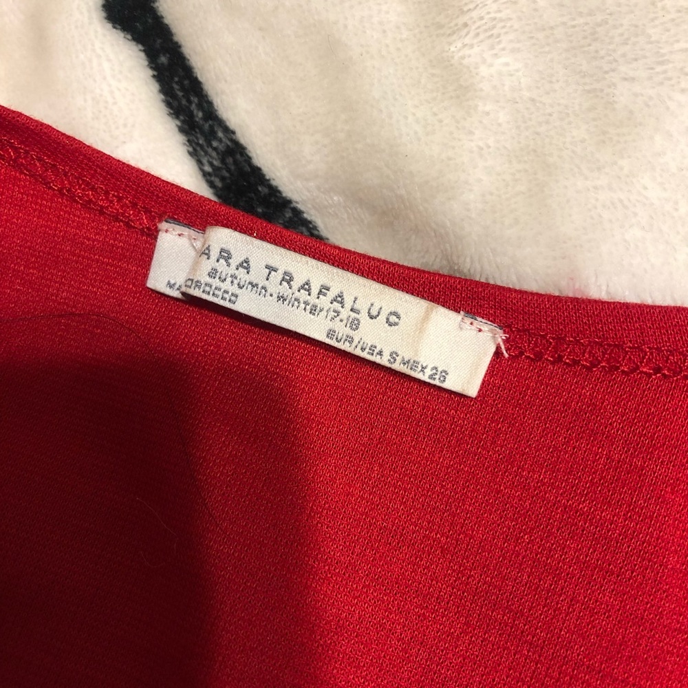 Zara | Red Ruffle Blouse - Picture 3 of 4